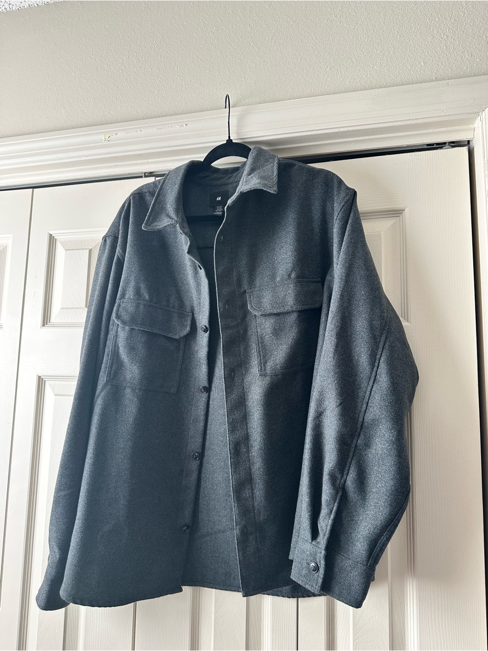 H&M Dark Gray Men's Button-Up Shirt Jacket